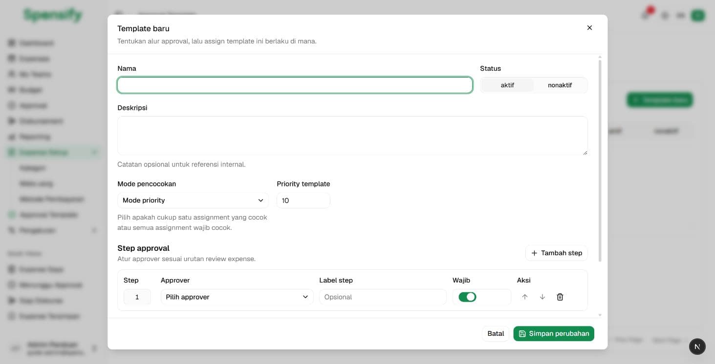 Form approval template